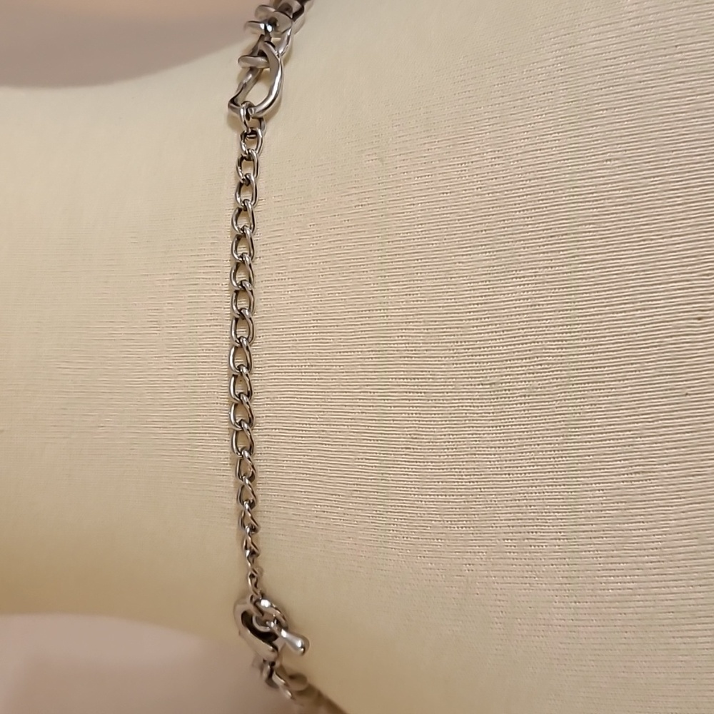 Multi-Colored Stone Weave Silver-Tone Double Link… - image 4